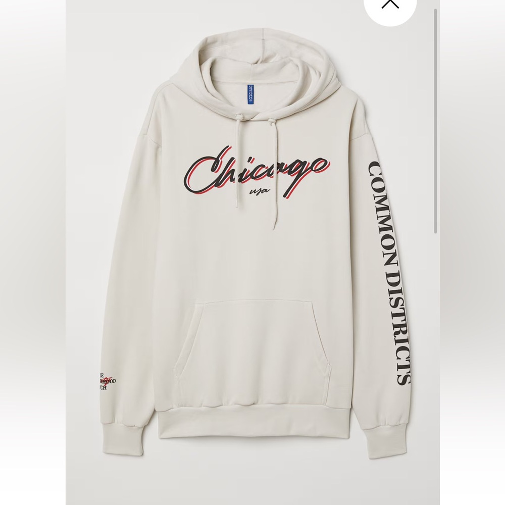 H&M Off-White Graphic Hoodie